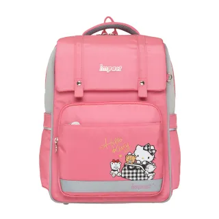 【IMPACT 怡寶】格紋凱蒂經典學院輕量護脊書包-粉色(IMKT507PK)