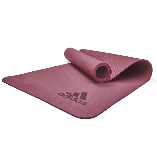 【adidas 愛迪達】高階防滑抗菌瑜珈墊-5mm(野莓紅)