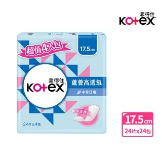 【Kotex 靠得住】蘆薈高透氧護墊 加長沐浴香氛17.5cm 24片x24包/箱