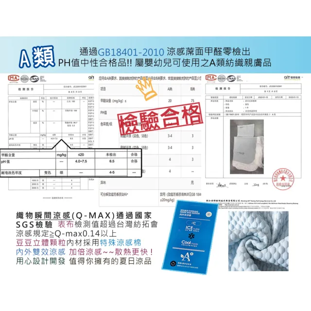 【米夢家居】各式枕頭涼爽升級-可機洗雙涼感3D豆豆釋壓冰紗散熱枕頭套(一入)