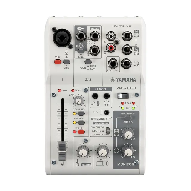【Yamaha 山葉音樂音樂】AG03MK2 網路直播混音器  錄音介面  網路直播 宅錄