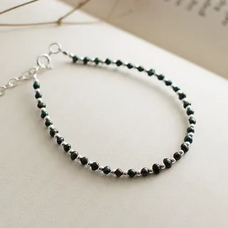 【BLUMA】淡水珍珠手鏈 雅典娜的黑珍珠純銀手鍊(異形巴洛克珍珠 925純銀水晶串珠手鏈 飾品