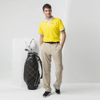 【IM8】高爾夫上衣(男款 陽光型男 印花 上衣 黃色)