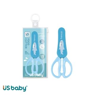 【US BABY 優生】雙鋸齒快速食物剪刀-鯊魚(附收納袋)