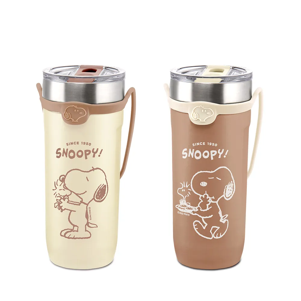 【SNOOPY 史努比】小夥伴 #304不銹鋼手提真空保溫隨行杯710ml(買一送一)