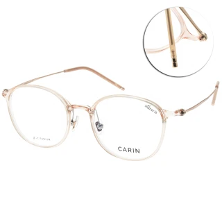 【CARIN】光學眼鏡 6g輕盈耐壓方框款 NewJeans代言(透明粉-玫瑰金#AIR S C3 / CF2A09 C3)