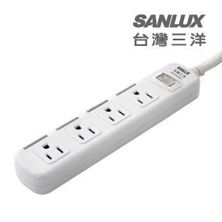 【SANLUX 臺灣三洋】防塵蓋轉接延長電源線 3孔4座1切1.8M(SYPW-W341DA)