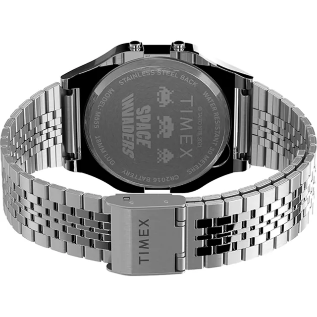 【TIMEX】天美時 x T80 x Space Invaders 限量聯名電子錶(銀 TXTW2V30000)