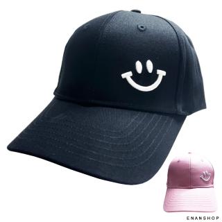 【ENANSHOP 惡南宅急店】笑臉素面棒球帽 韓國流行 板帽 男帽女帽 遮陽帽 嘻哈帽 街舞帽-0165G