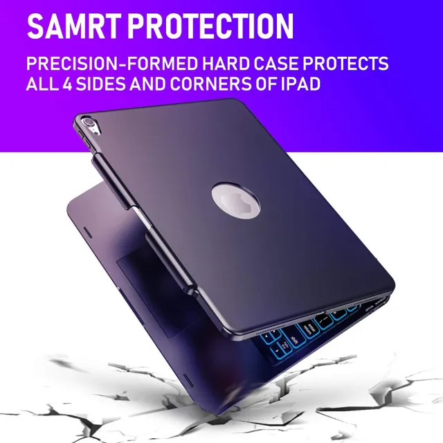 【Bill case】iPad Pro 12.9吋 平板相容 多功藍牙鍵盤保護殼-鈦銀(BSMI NCC雙認證 1年保固)