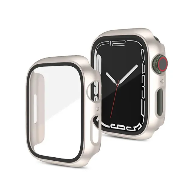 【GAGEDA】智慧型手錶原機色殼膜一體(適用Apple Watch Series 10/9/8/ 42/46/41/45mm PC+鋼化膜一體式錶殼)
