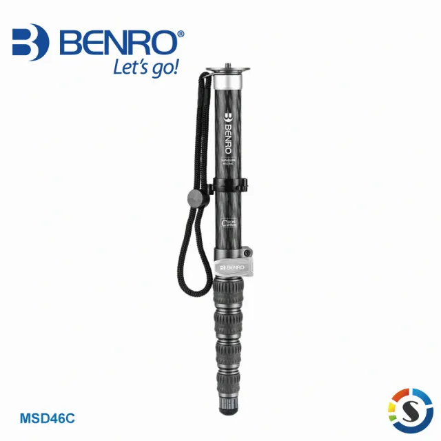 【BENRO 百諾】MSD46C 防水碳纖單腳架(勝興公司貨)