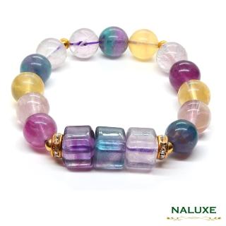 【Naluxe】螢石 轉運珠設計款開運手鍊(夢幻千層色 螢石轉運珠 增加創意 提昇專注力)