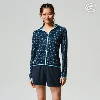 【ADISI】女UPF50+印花抑菌防曬連帽外套AJ2211038(吸濕排汗 彈性 抗紫外線 大和抗菌 防臭加工 抗UV)