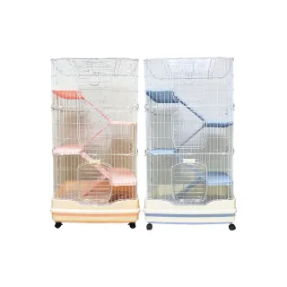 【PPS 寵物補給站】三層 屋塔房（粉嫩紅牆/紳灰堆砌）(兔籠)