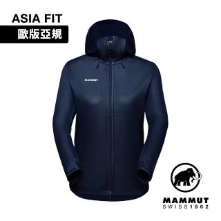 【Mammut 長毛象官方直營】Ultimate VII SO Hooded AF 第七代經典軟殼連帽外套 海洋藍 女款 #1011-01790
