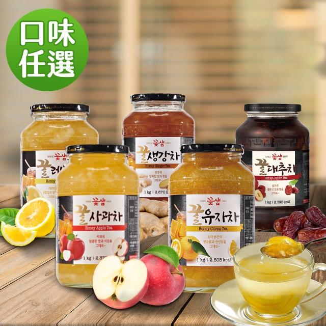韓味不二 花泉-蜂蜜果醬茶系列 1kg 瓶 柚子茶 紅棗茶 蘋果茶 檸檬茶 薑母茶
