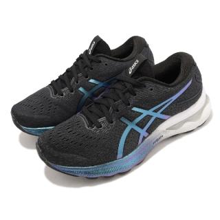 【asics 亞瑟士】慢跑鞋 GEL-Nimbus 24 Platinum 黑 藍 女鞋 緩衝型 白金版 亞瑟膠 亞瑟士(1012B306001)