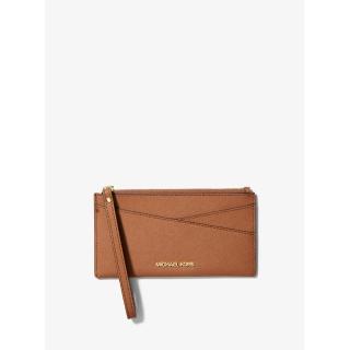 【Michael Kors】銀字MK金屬LOGO防刮皮革 超扁手拿包/晚宴包(短夾 手拿包 晚宴包)