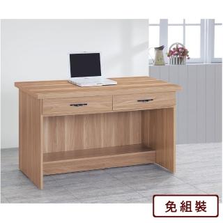 【AS雅司設計】傑米兩抽原切橡木耐磨浮雕書桌-120x58.5x74cm