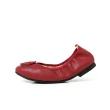 【viina】超纖蜥蜴紋微方頭LOGO摺疊平底娃娃鞋 - 紅(摺疊平底娃娃鞋)