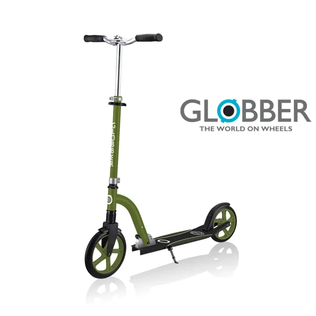 【GLOBBER 哥輪步】官方直營 法國NL230-205 DUO成人折疊滑板車-酪梨綠(滑板車、手煞車、直立站立)