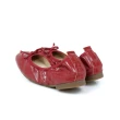 【viina】小LOGO鱷魚紋微方頭摺疊平底娃娃鞋-磚紅(摺疊平底娃娃鞋)