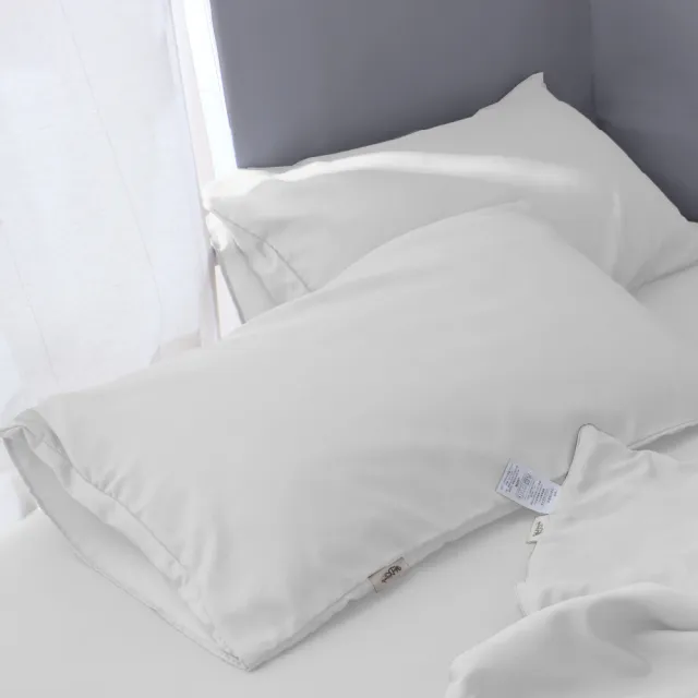 【AnD HOUSE 安庭家居】天絲40支-雙人床包枕套組-米白色(透氣柔滑/夏天/50%萊賽爾纖維)