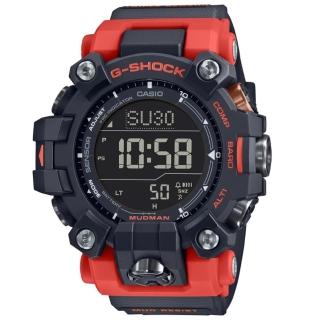 【CASIO 卡西歐】G-SHOCK 電波 太陽能 防塵泥 雙層LCD顯示 三重感應器 酷黑紅 GW-9500-1A4 52.7mm