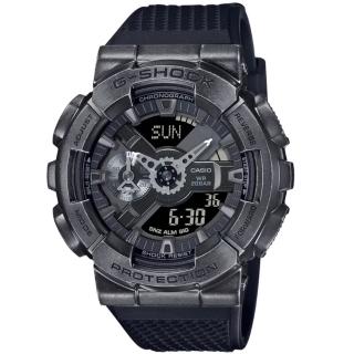 【CASIO 卡西歐】G-SHOCK 復古未來銅色質感 金屬錶殼 人氣雙顯 黑 GM-110VB-1A 48.8mm