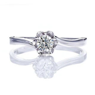 【DOLLY】0.30克拉 18K金求婚戒完美車工鑽石戒指(045)