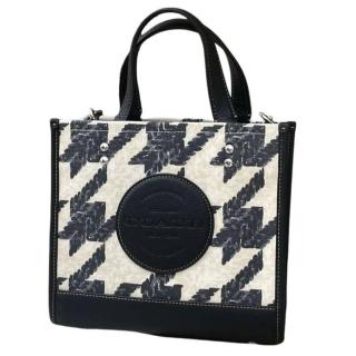 【COACH】coach tote 22 新款日式風千鳥格 托特包(父親節七夕情人節)