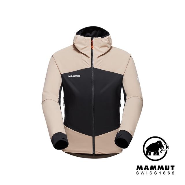 【Mammut 長毛象官方直營】Taiss IN Hybrid Hooded Jacket 軟殼連帽外套 薩凡納褐/黑 男款 #1013-02680