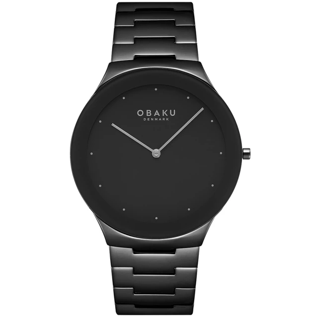 OBAKU 北歐極簡風紳士時尚腕錶-黑(V290GXBBSB)