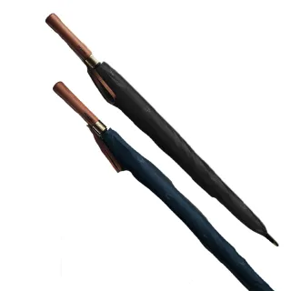 【樂邁家居】福利品 OLYCAT 質感木柄鹿紋自動傘(直柄手把 輕損 雙色任選)