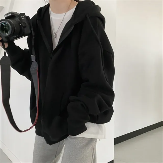 【D.studio】自訂款韓版經典運動連帽外套(運動外套 連帽外套 連帽上衣 衣服 女裝 冬天 長袖上衣 外套 J32)