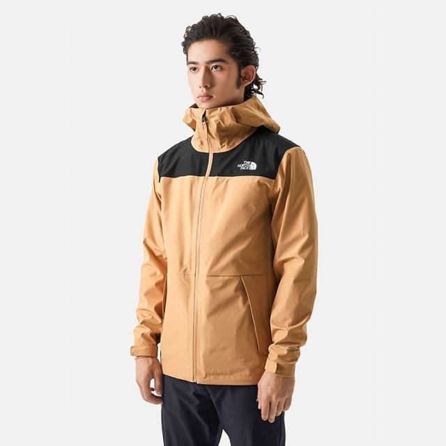 【The North Face】北臉 外套 男款 衝鋒衣 運動外套 防潑水 棕 NF0A7QR5KOM