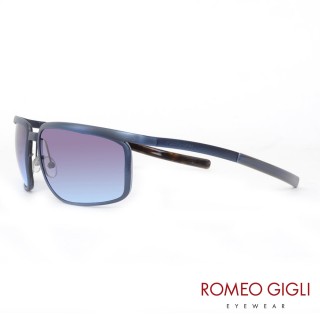 【Romeo Gigli】義大利簡約金屬邊框造型太陽眼鏡(藍-RG506-02)