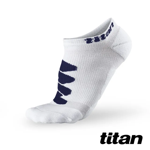 【titan 太肯】功能慢跑襪-DNA 踝型 冰雪白(專業跑襪首選、足底均壓緩衝)
