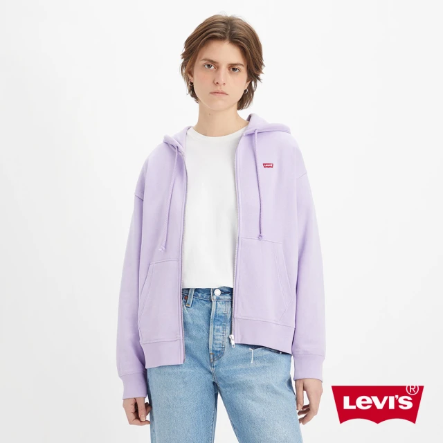 LEVISLEVIS 女款 寬鬆版連帽外套 / 刺繡Logo 香芋紫 人氣新品
