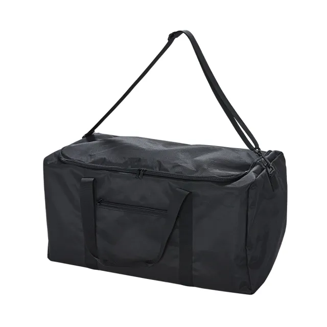 【AOU 微笑旅行】台灣製造全黑素面超大容量旅行袋 可託運旅行袋(76L超大容量設計)