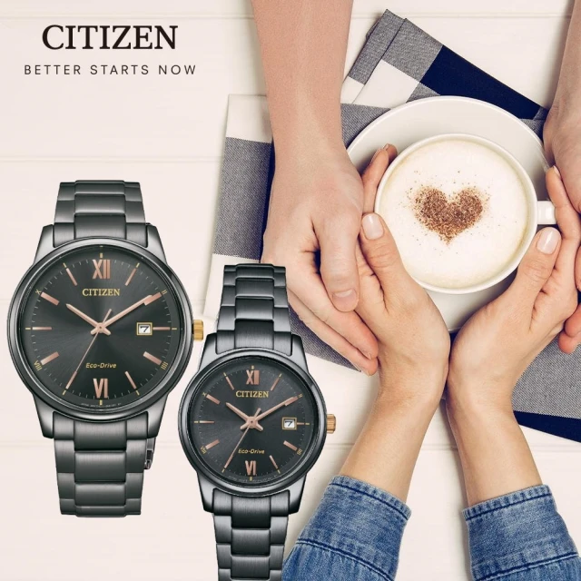 CITIZEN 星辰 PAIR系列 簡約時尚光動能 男女對錶 情侶對錶(BM6976-72E+EW2316-79E)