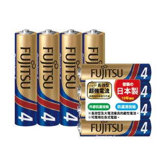 【FUJITSU 富士通】日本製 4號大電流鹼性電池(Premium S LR03PS 16顆入)