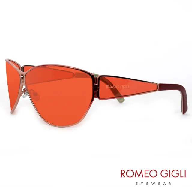 【Romeo Gigli】義大利質感透明造型框款太陽眼鏡(紅-RG517-04)