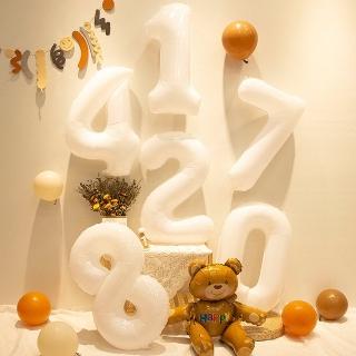派對佈置40吋白色大數字氣球1個-數字任選(生日派對 求婚告白 畢業跨年 週年紀念 寶寶周歲 佈置)