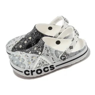 【Crocs】涼拖鞋 Bayaband Bandana Clog 男女鞋 灰 黑 白 變形蟲 印花 克駱格 卡駱馳(2062330ZX)