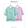 【betty’s 貝蒂思】可愛動物刺繡印花微短版連帽T-shirt(共二色)