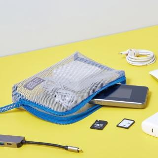【KING JIM】FLATTY SHEER 多功能網狀拉鍊袋 M