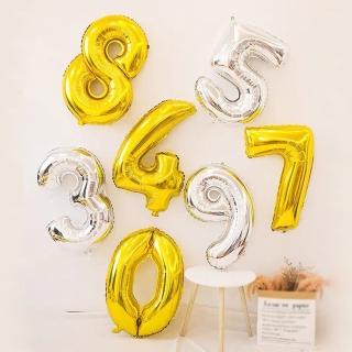 派對佈置金銀大數字氣球兩色任選1個(生日派對 求婚告白 畢業跨年 週年紀念 寶寶周歲 氣球佈置)