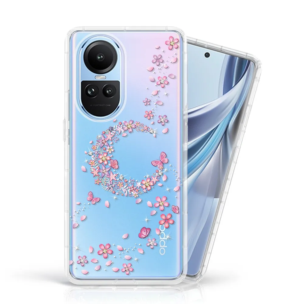 【Meteor】OPPO Reno10 5G 奧地利彩鑽空壓防摔手機殼(櫻月)